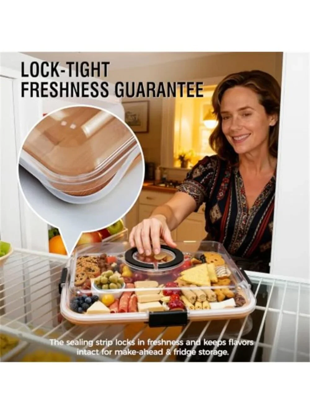 Portable Charcuterie Boards with Lid, Cheese, Veggie & Snack Tray